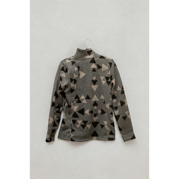The North Face Women’s Geometric Fleece Zip-Up Jacket – Gray & Black (Size M) - Picture 1 of 4